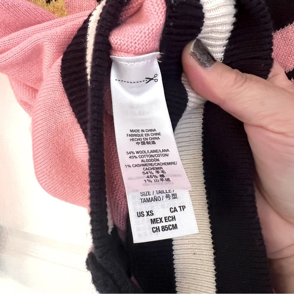 RARE! Juicy Couture Cashmere Wool Letterman Style Oversized Cardigan Sweater XS - Picture 6 of 9